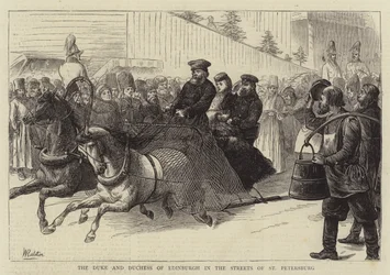 The Duke and Duchess of Edinburgh in the Streets of St Petersburg